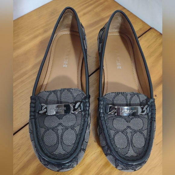 COACH Women's Olive Black & Grey Loafers Size 6 - Picture 1 of 8